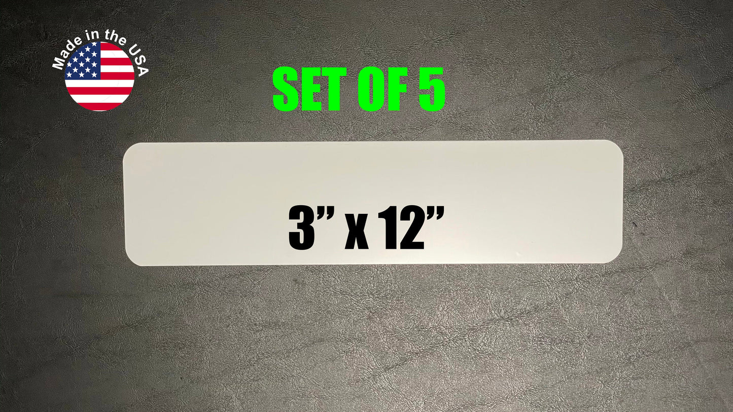 3X12 Mini Street Sign - Gloss White ALUMINUM SUBLIMATION BLANKS - 5 Pieces!