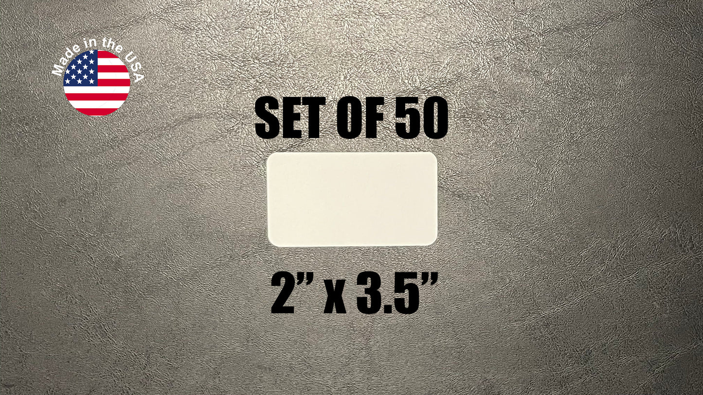 Aluminum Sublimation Business Card Blanks 2" x 3.5" - 50 pcs