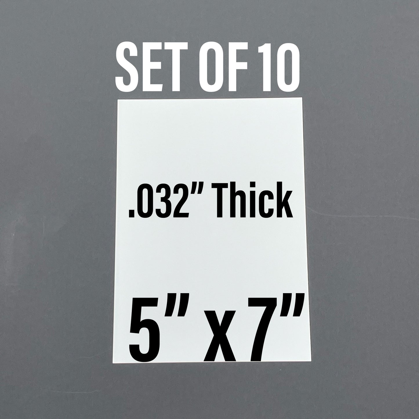 5x7 .032" THICK Gloss White Aluminum Dye Sublimation Blanks - 10 pcs