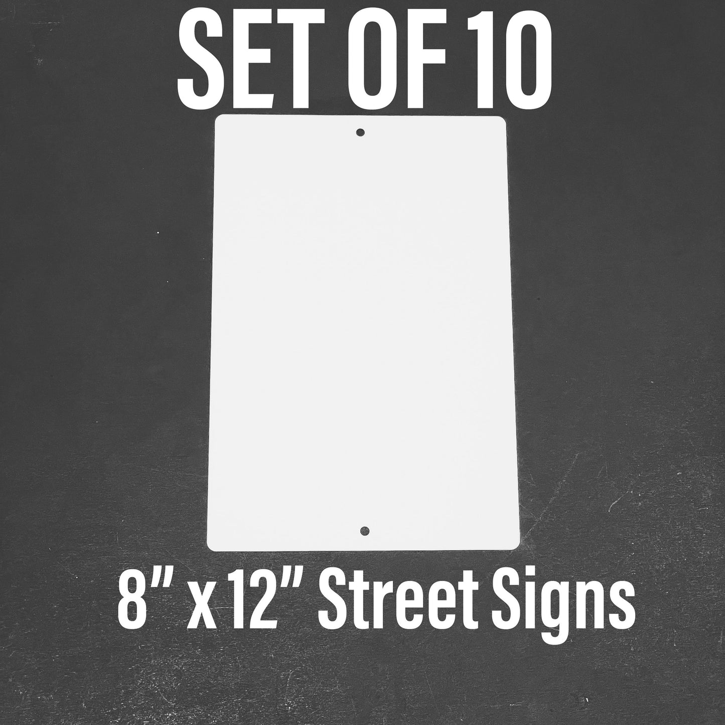 8x12 Aluminum Sublimation Street Sign Blanks - Set of 10