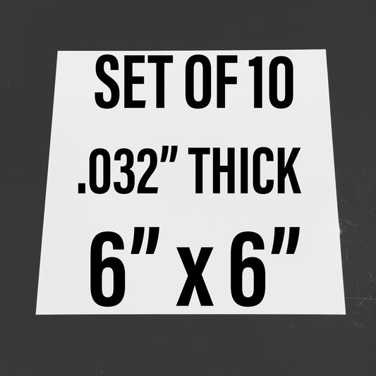 6x6  .032" THICK Gloss White Aluminum Sublimation Blanks - 10pcs