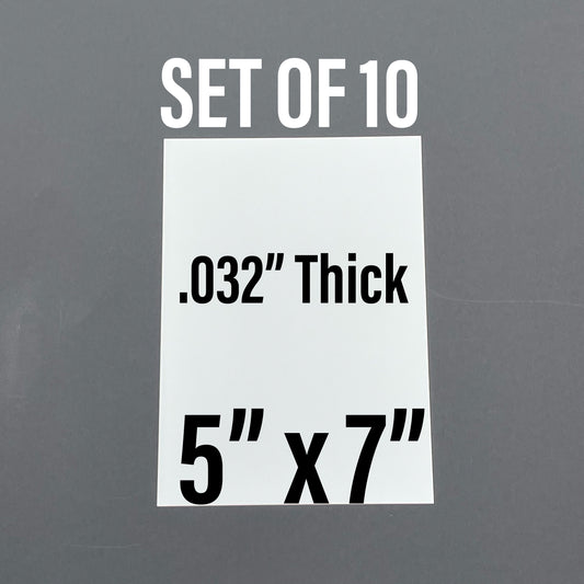 5x7  .032" THICK Gloss White Aluminum Dye Sublimation Blanks - 10 pcs