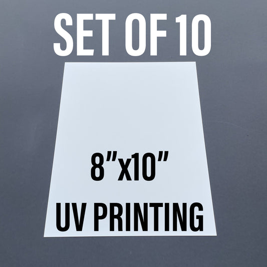 8x10 Gloss White Aluminum UV PRINTING  Blanks - 10 Pcs